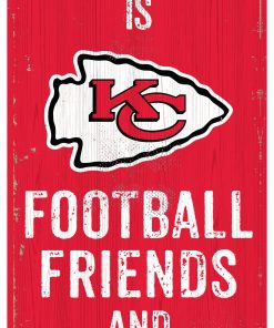 Kansas City Chiefs Football. Friends & Family Wooden Sign