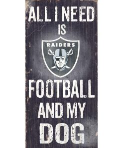 Las Vegas Raiders Sports and My Dog Wooden Sign