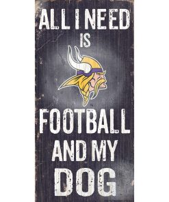 Minnesota Vikings Sports and My Dog Wooden Sign