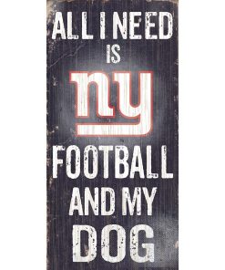New York Giants Sports and My Dog Wooden Sign