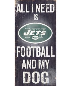 New York Jets Sports and My Dog Wooden Sign