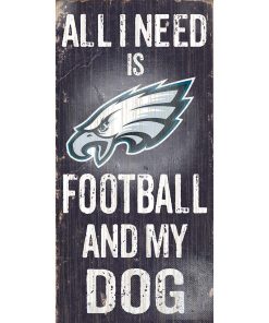 Philadelphia Eagles Sports and My Dog Wooden Sign