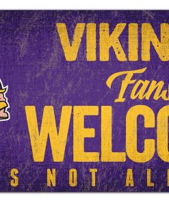 Minnesota Vikings Fans Welcome Wooden Sign