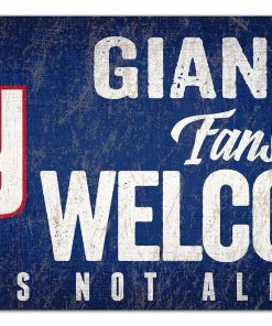 New York Giants Fans Welcome Wooden Sign