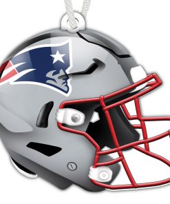 New England Patriots Authentic Wooden Helmet Ornament