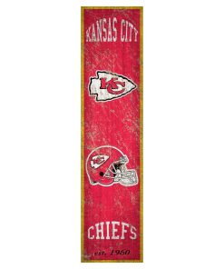 Kansas City Chiefs Heritage Vertical Wooden Sign