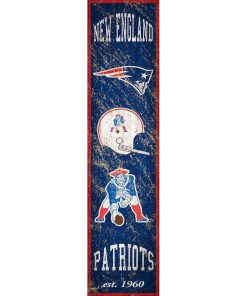 New England Patriots Heritage Vertical Wooden Sign