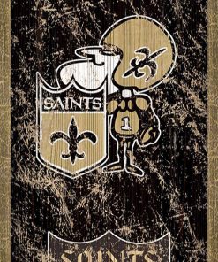 New Orleans Saints Heritage Vertical Wooden Sign