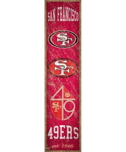 San Francisco 49ers Heritage Vertical Wooden Sign