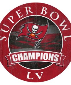 Tampa Bay Buccaneers Super Bowl LV Champions 12 Circle Wood Sign