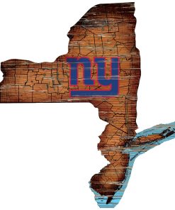 New York Giants Large State Cutout Wooden Sign