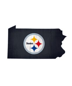 Pittsburgh Steelers Team Color State Cutout Wooden Sign