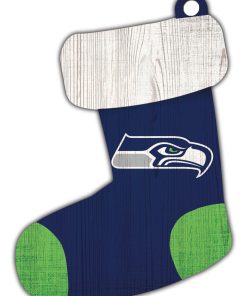 Seattle Seahawks Wooden Stocking Ornament