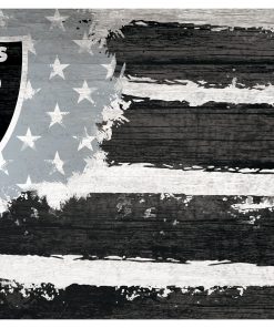 Las Vegas Raiders Team Flag Wooden Sign