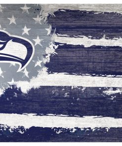 Seattle Seahawks Team Flag Wooden Sign