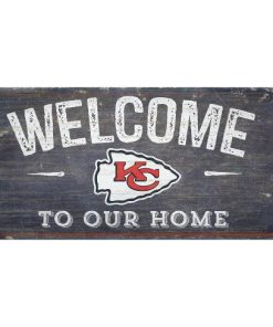 Kansas City Chiefs Welcome Distressed Wooden Sign