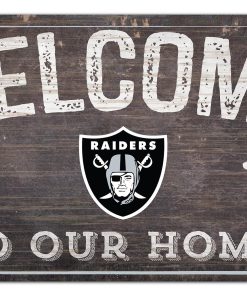 Las Vegas Raiders Welcome Distressed Wooden Sign