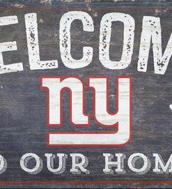 New York Giants Welcome Distressed Wooden Sign