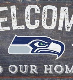 Seattle Seahawks Welcome Distressed Wooden Sign