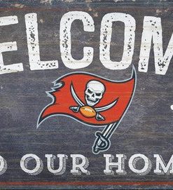 Tampa Bay Buccaneers Welcome Distressed Wooden Sign