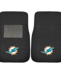 Miami Dolphins 2 Piece Embroidered Car Mat