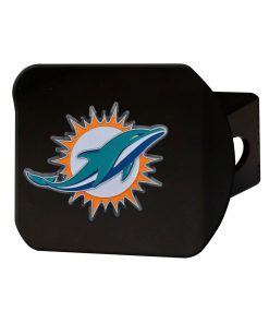 Miami Dolphins Metal Hitch Cover - Black