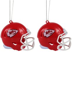 Kansas City Chiefs 2 Pack Plastic Helmet Ornament