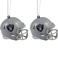 Las Vegas Raiders 2 Pack Plastic Helmet Ornament