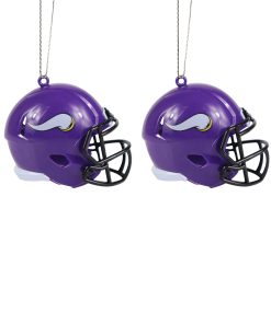 Minnesota Vikings 2 Pack Plastic Helmet Ornament