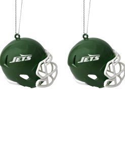 New York Jets 2 Pack Plastic Helmet Ornament