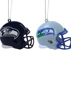 Seattle Seahawks 2 Pack Plastic Helmet Ornament