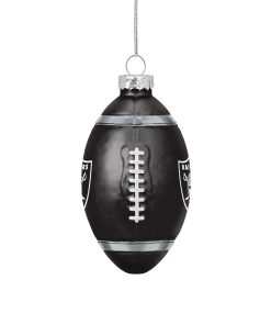 Las Vegas Raiders Blown Glass Team Ball Ornament