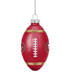 San Francisco 49ers Blown Glass Team Ball Ornament