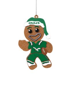 Philadelphia Eagles Retro Gingerbread Man in Uniform Ornament