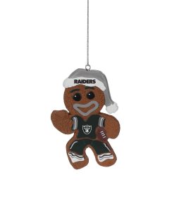Las Vegas Raiders Gingerbread Man in Uniform Ornament