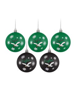 Philadelphia Eagles Retro 5 Pack Shatterproof Ball Ornament Set