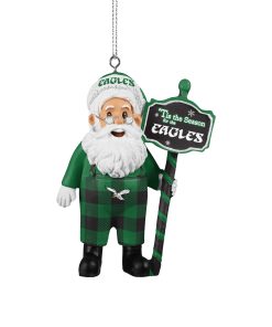 Philadelphia Eagles Retro Santa Overalls Ornament
