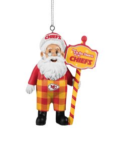 Kansas City Chiefs Santa Overalls Ornament