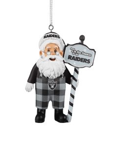 Las Vegas Raiders Santa Overalls Ornament
