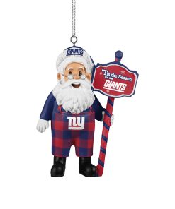 New York Giants Santa Overalls Ornament