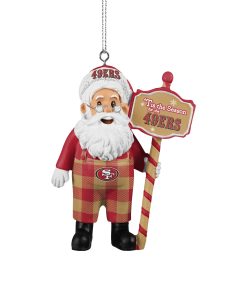San Francisco 49ers Santa Overalls Ornament
