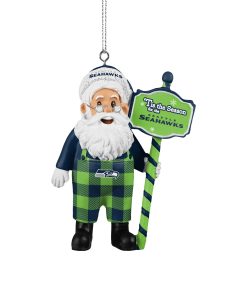 Seattle Seahawks Santa Overalls Ornament