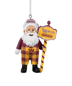 Washington Commanders Santa Overalls Ornament