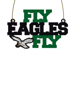 Philadelphia Eagles Retro Wooden Slogan Cut Out Ornament