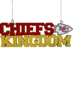 Kansas City Chiefs Wooden Slogan Cut Out Ornament