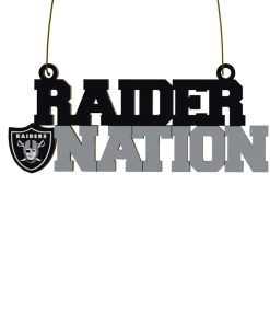 Las Vegas Raiders Wooden Slogan Cut Out Ornament