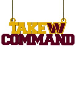 Washington Commanders Wooden Slogan Cut Out Ornament