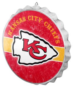 Kansas City Chiefs Metal Distressed Bottle Cap Sign