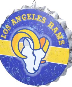 Los Angeles Rams Metal Distressed Bottle Cap Sign