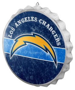 Los Angeles Chargers Metal Distressed Bottle Cap Sign